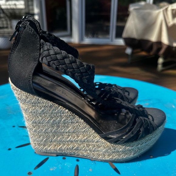 Wedge rope heeled espadrille-sandals. Never worn. - Picture 4 of 6